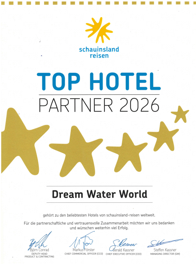 Schauinsland Reisen Top Hotel Partner 2026 Zertifikat