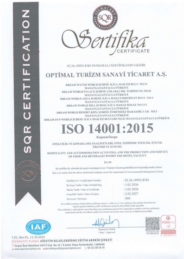 Umweltmanagementsystem ISO 14001:2015 Zertifikat