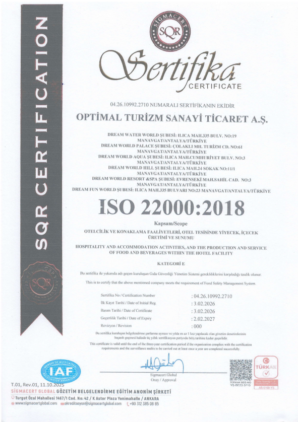 Lebensmittelsicherheits-Managementsystem ISO 22000:2018 Zertifikat